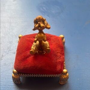 Florenza pin cushion, Gold and Red Dog Figurine, Italy